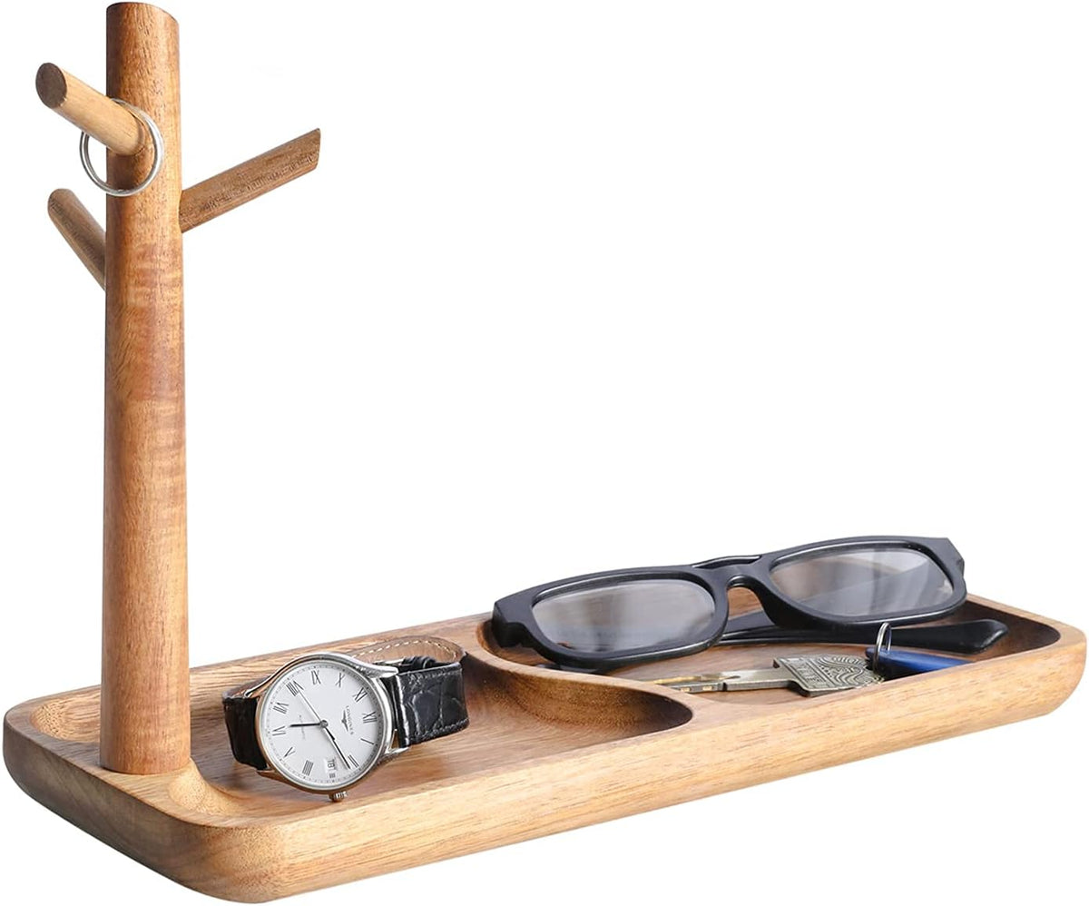 Wood Key Tray with Organizer