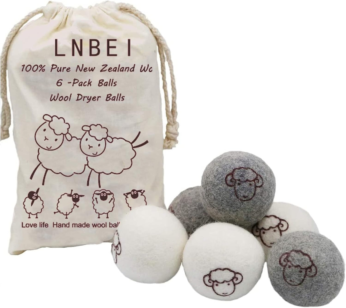 Wool Dryer Balls 6 PCS