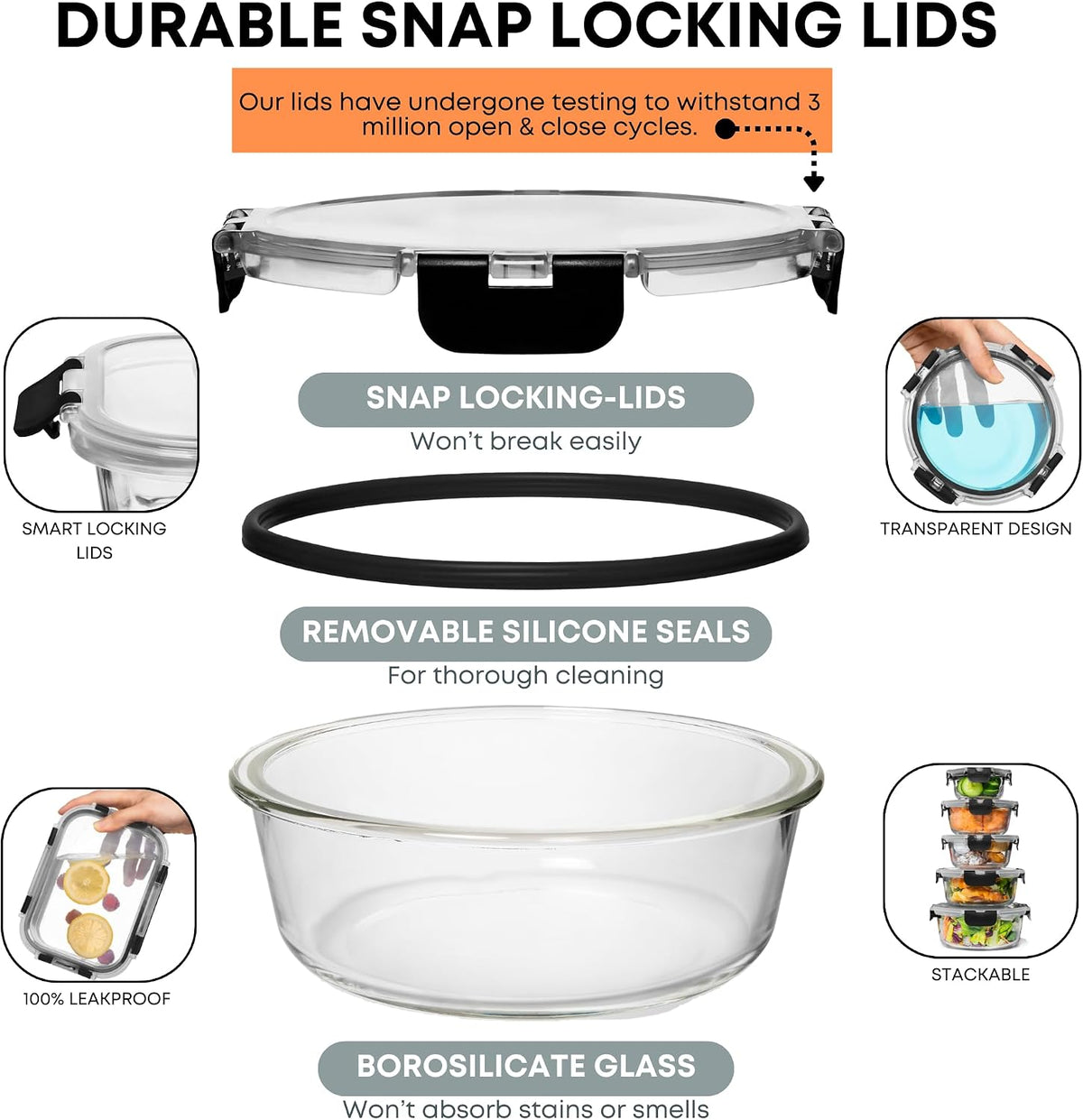 Razab Glass Food Storage Container Set