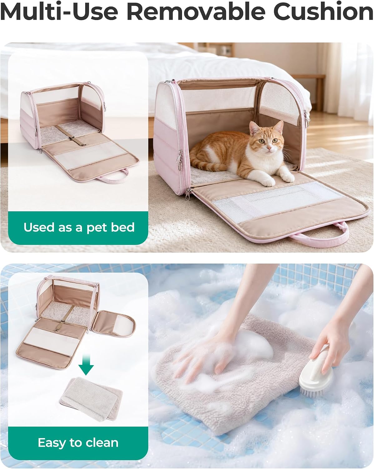 BAGSMART Cat Carrier with Pet Inside