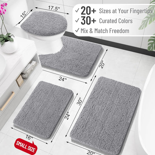 OLANLY Soft Chenille Bath Rug