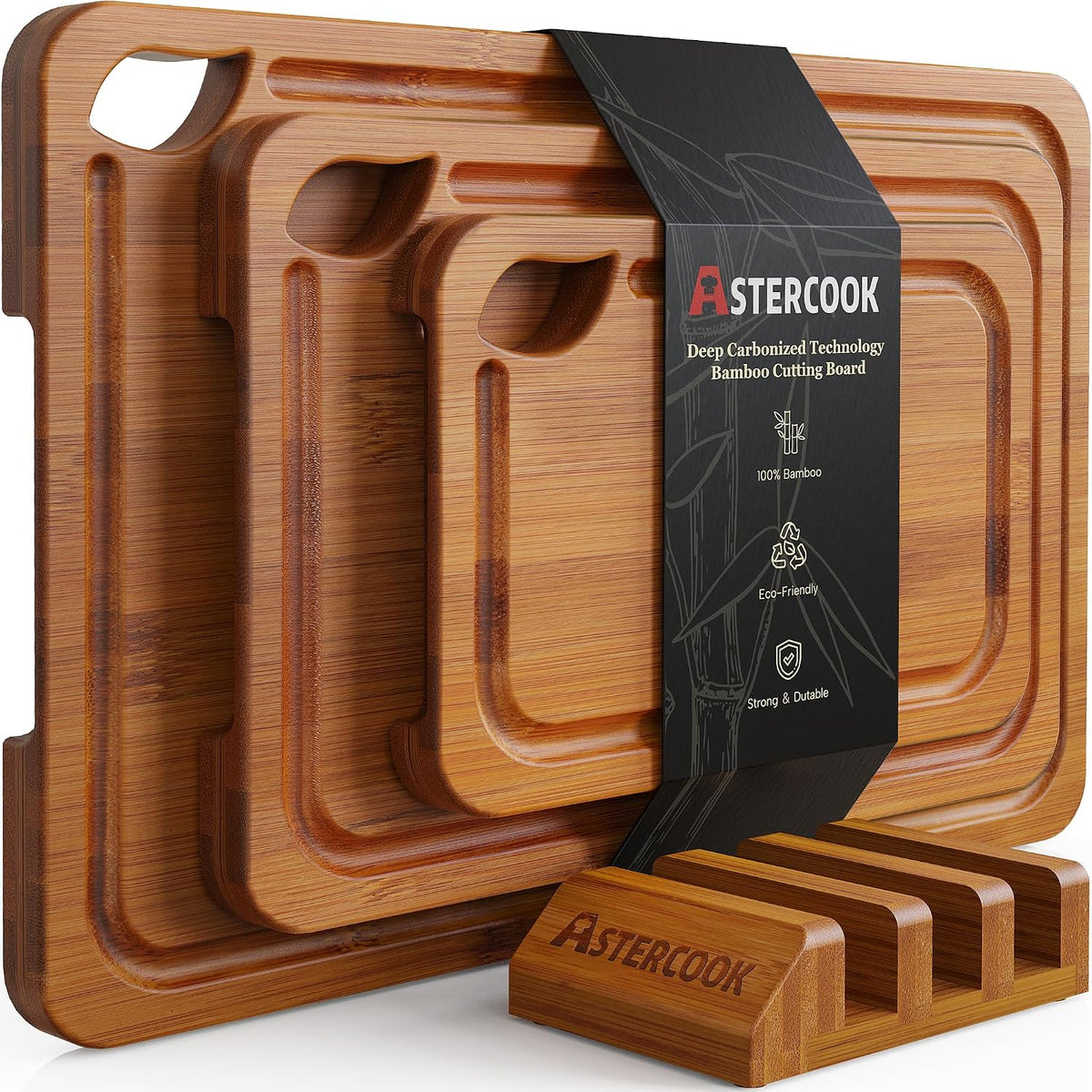 Astercook Bamboo Cutting Boards Set